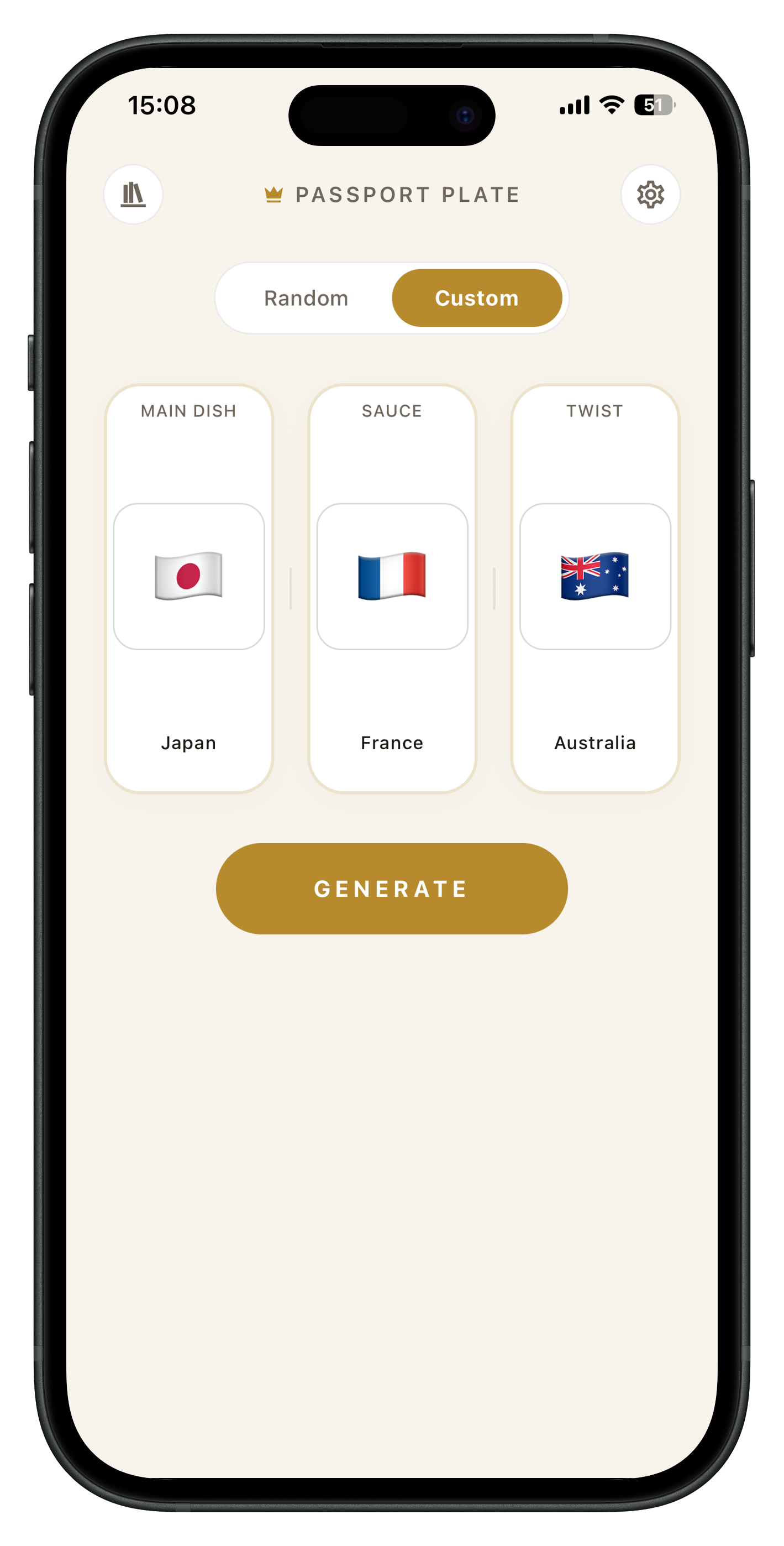 PassportPlate Custom mode with countries selected